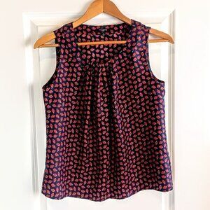 Talbots Petites Ladybug Silk Sleeveless Top